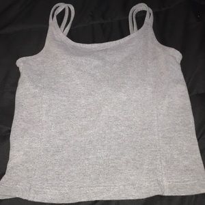 grey cropped tank top